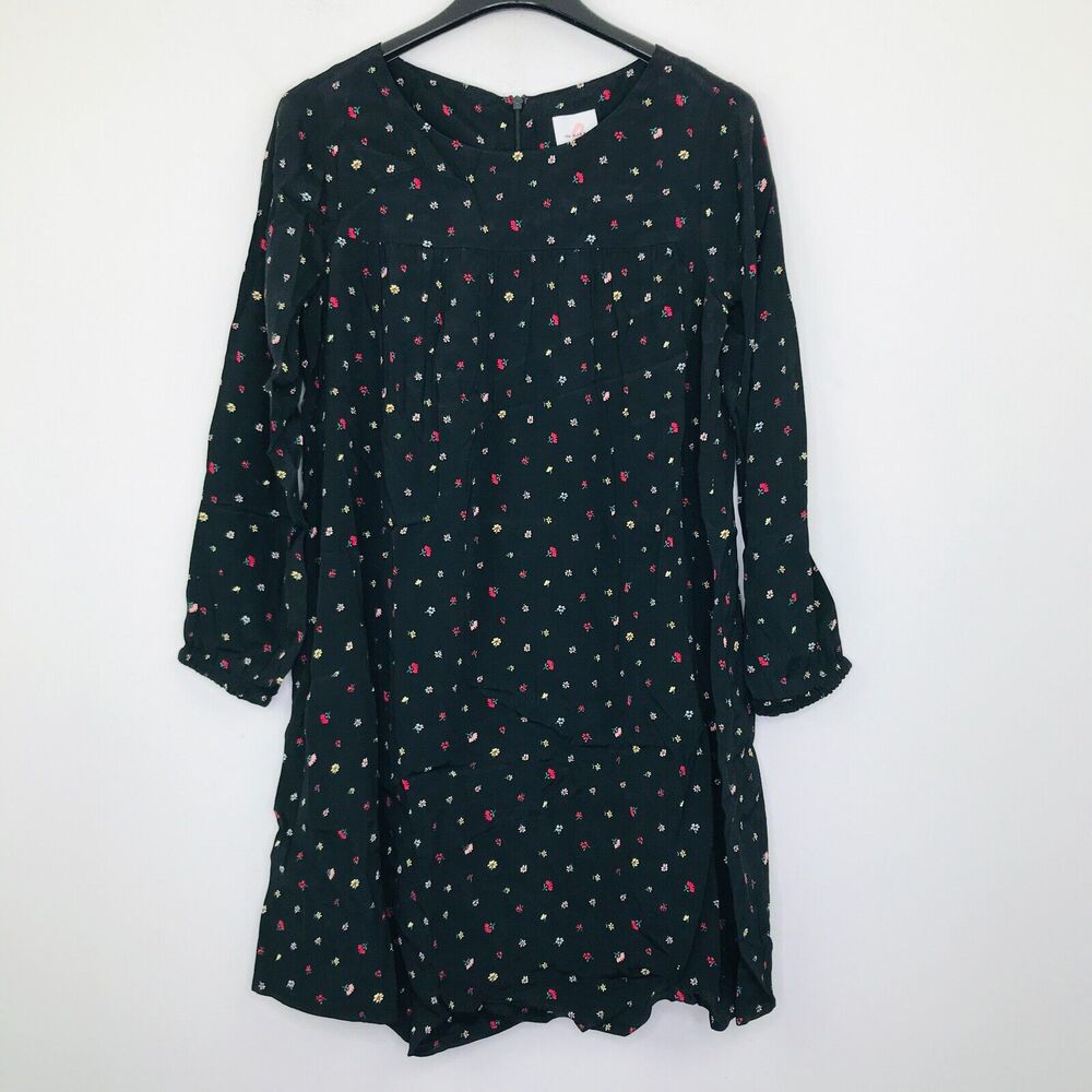 The Nines Women's Small Maternity Dress Black Floral Long Sleeve Shift NWT BZ18